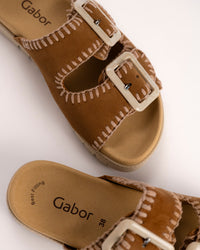 WHIPSTITCH SLIDE - TAN - LEATHER