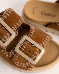 WHIPSTITCH SLIDE - TAN - LEATHER