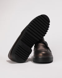 Bottom view of the chunky sole ridges 