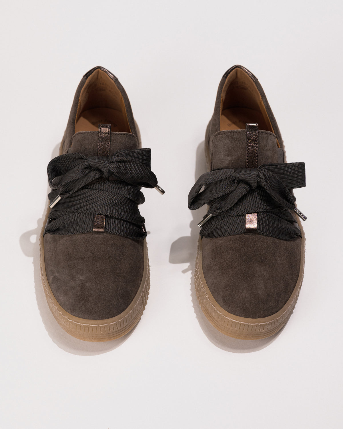 overhead view of the Gabor Big Lace Sport Sneaker 73.333.18 in Mohair Suede – Women’s Comfort Sneaker
