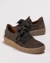 Front view of the Gabor Big Lace Sport Sneaker 73.333.18 in Mohair Suede – Women’s Comfort Sneaker