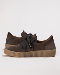 Arch view of the Gabor Big Lace Sport Sneaker 73.333.18 in Mohair Suede – Women’s Comfort Sneaker