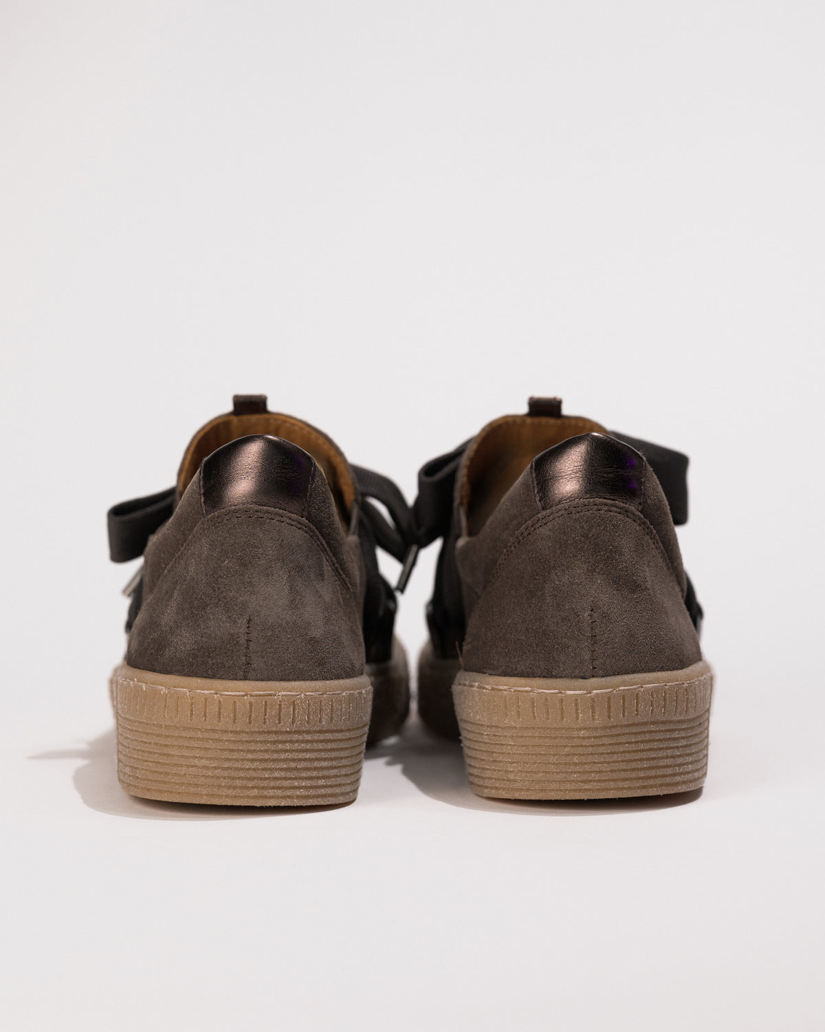 Heel view of the Gabor Big Lace Sport Sneaker 73.333.18 in Mohair Suede – Women’s Comfort Sneaker