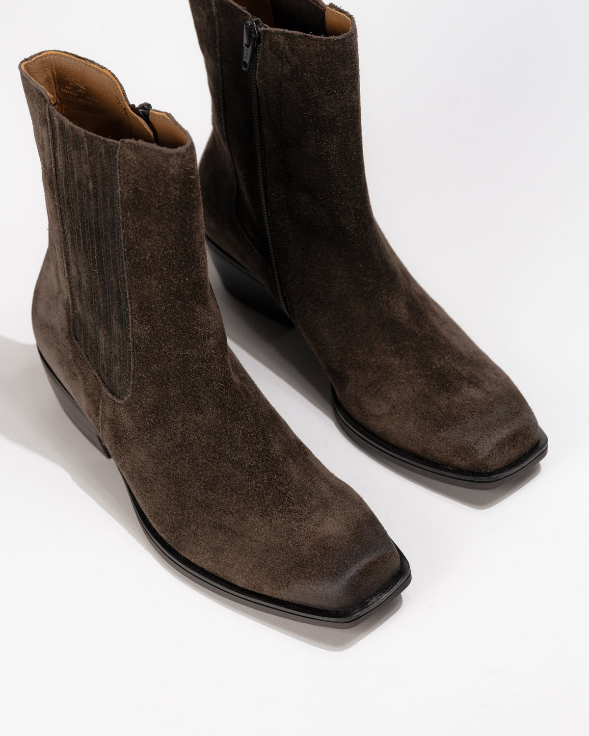 SQUARE TOE BOOTIE - ENGLISH BROWN - SUEDE