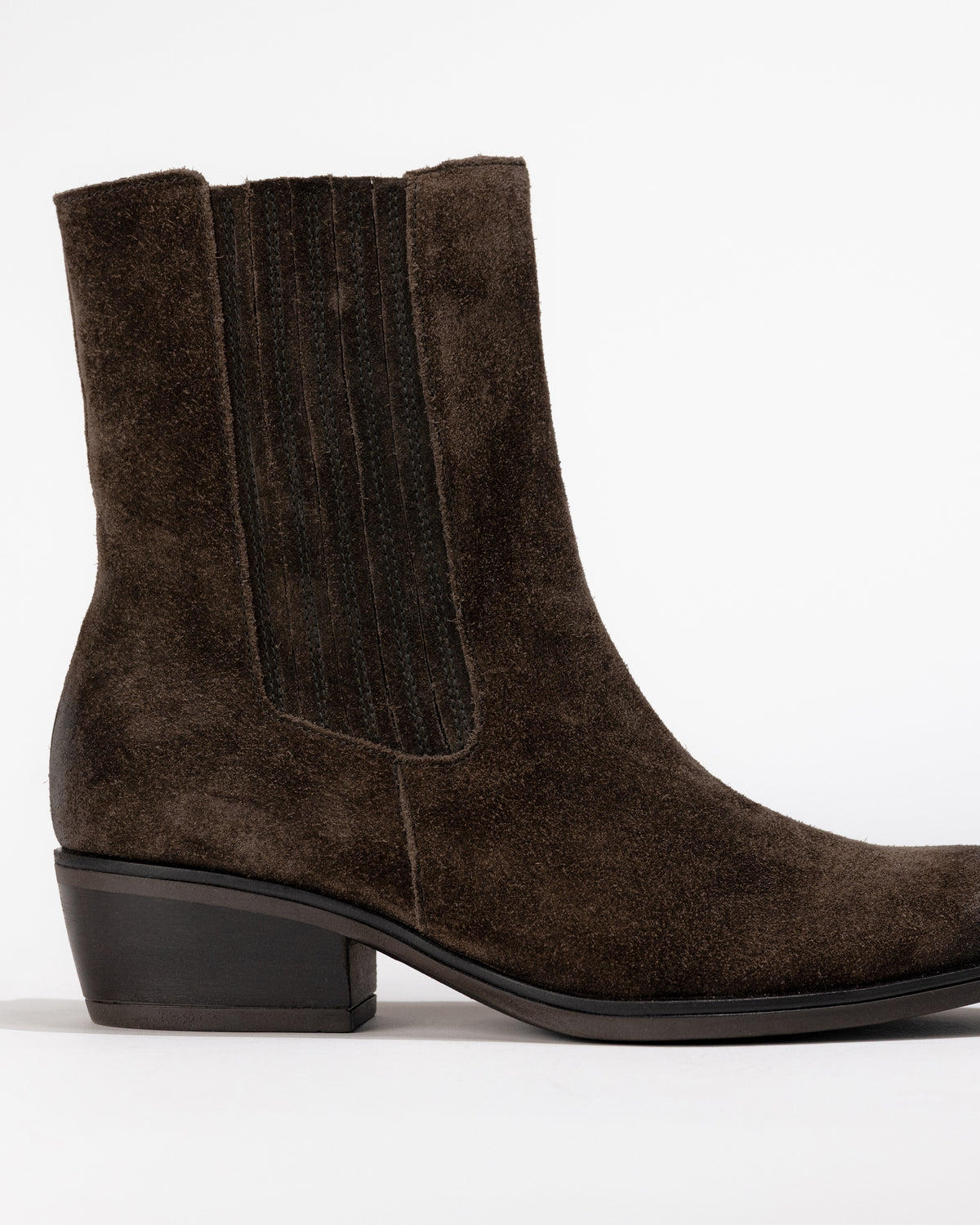 SQUARE TOE BOOTIE - ENGLISH BROWN - SUEDE