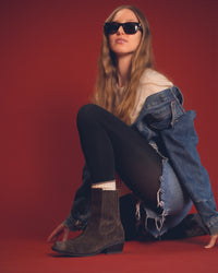 SQUARE TOE BOOTIE - ENGLISH BROWN - SUEDE