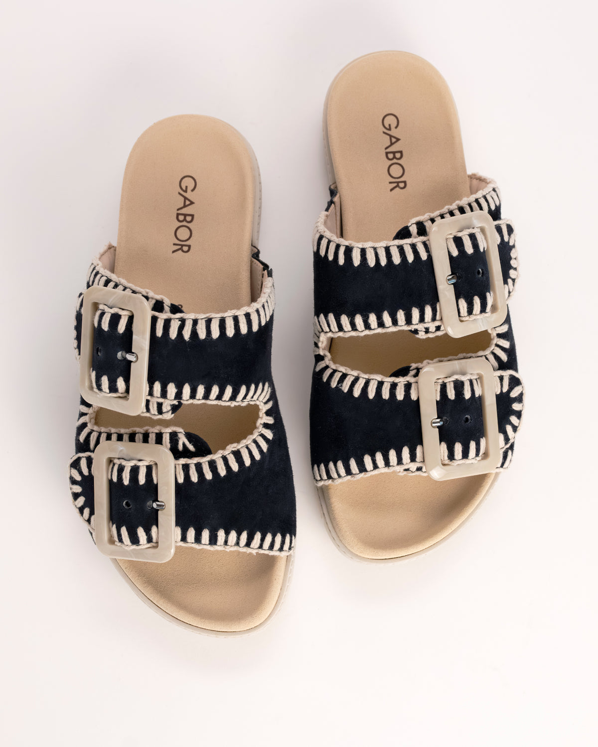 WHIPSTITCH SLIDE - NAVY - SUEDE