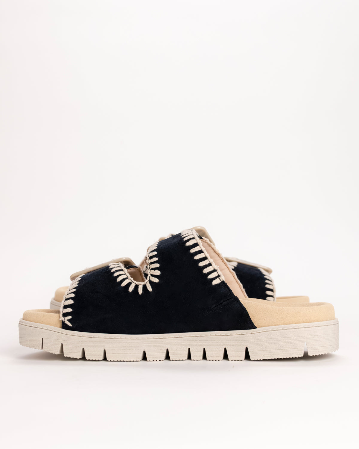 WHIPSTITCH SLIDE - NAVY - SUEDE