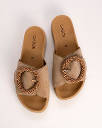 BEADED SLIDE - SAND - SUEDE