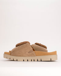 BEADED SLIDE - SAND - SUEDE