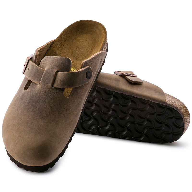 Birkenstock Boston Clog in Tobacco Oiled Leather a unisex slip on style