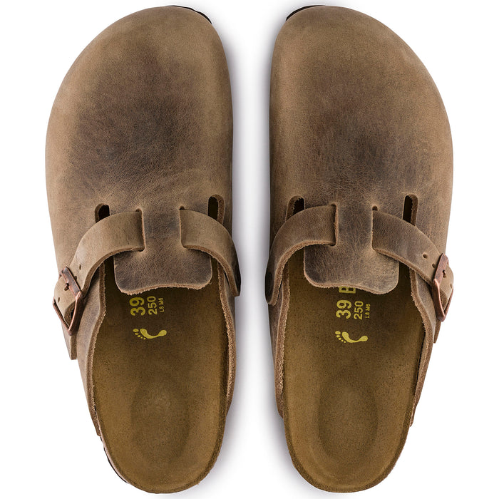 Birkenstock Boston Clog in Tobacco Oiled Leather a unisex slip on style