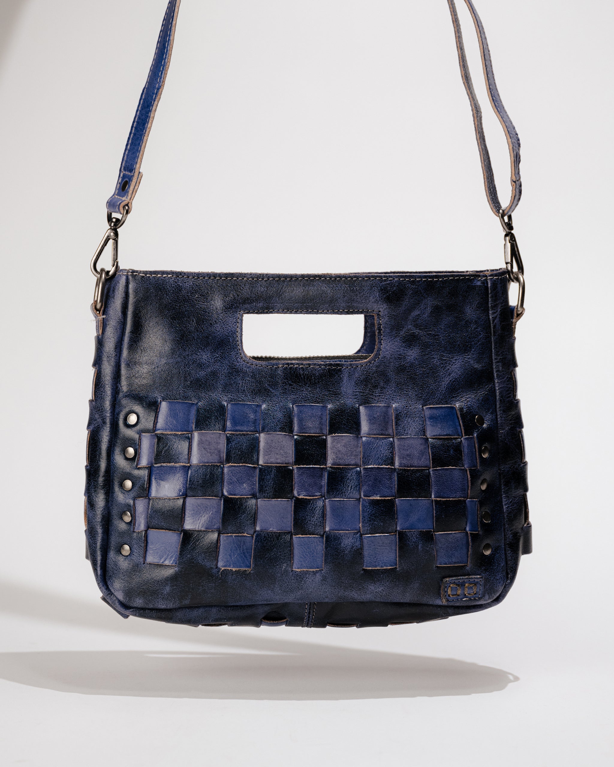 Bed|Stu Keiki Leather Crossbody Bag – Compact Woven Panel Handbag