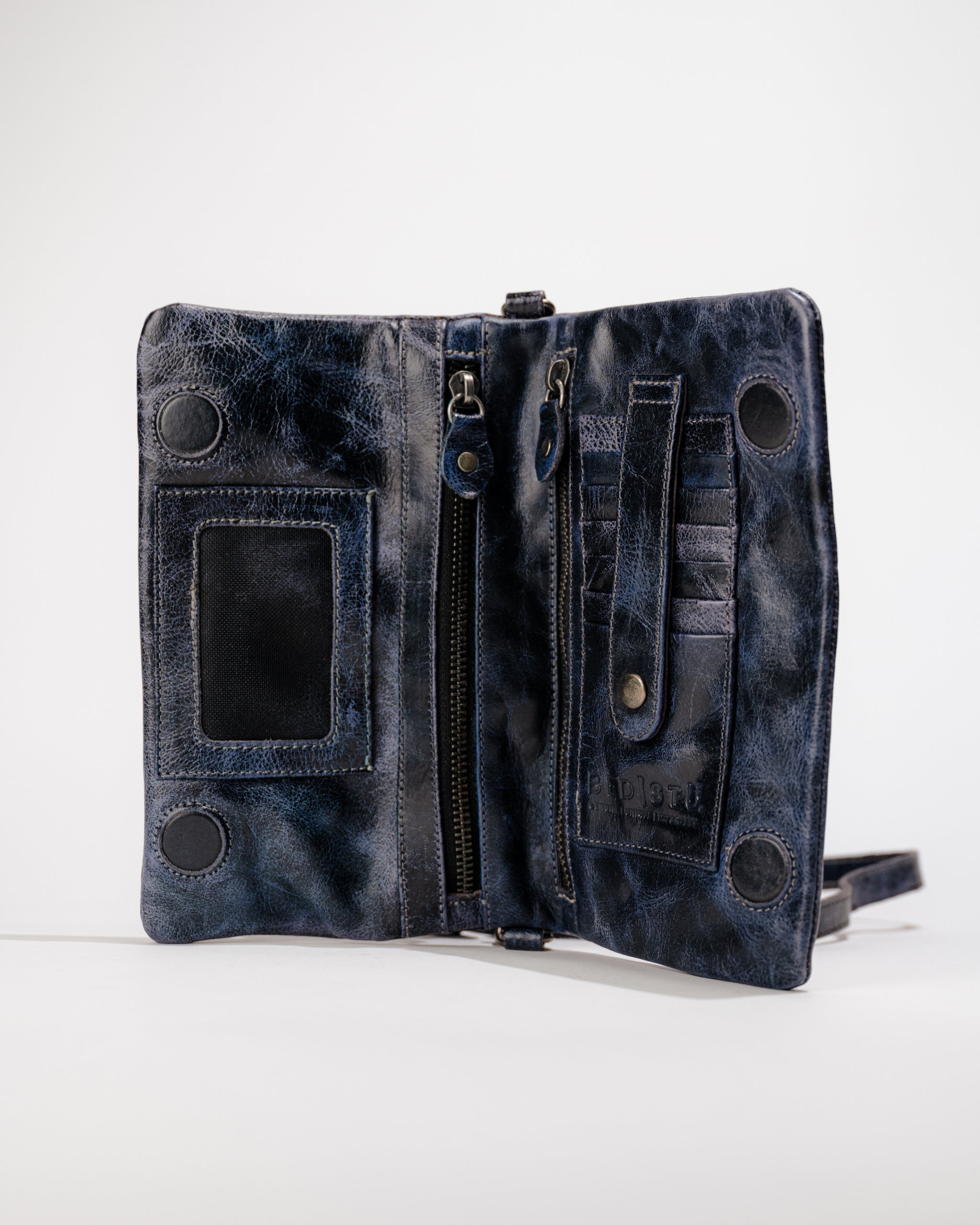 BED|STU Cadence Compact Handbag in Future Dusk Blue Leather