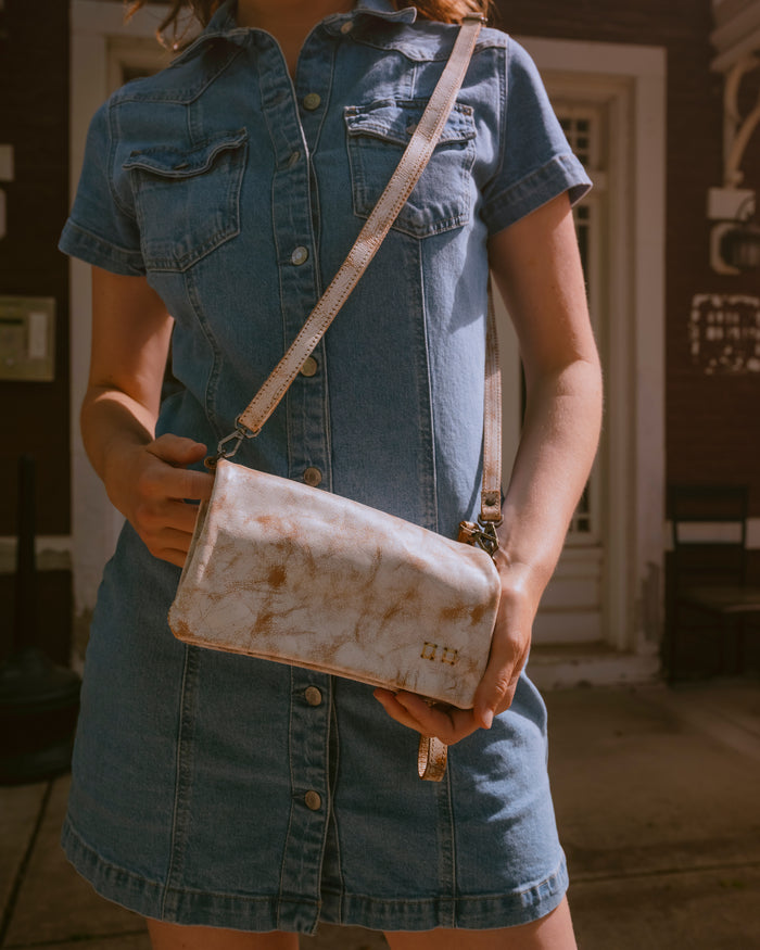 Bed|Stu Cadence Multi-Way Handbag in Nectar Lux (rustic white) - Crossbody and Clutch