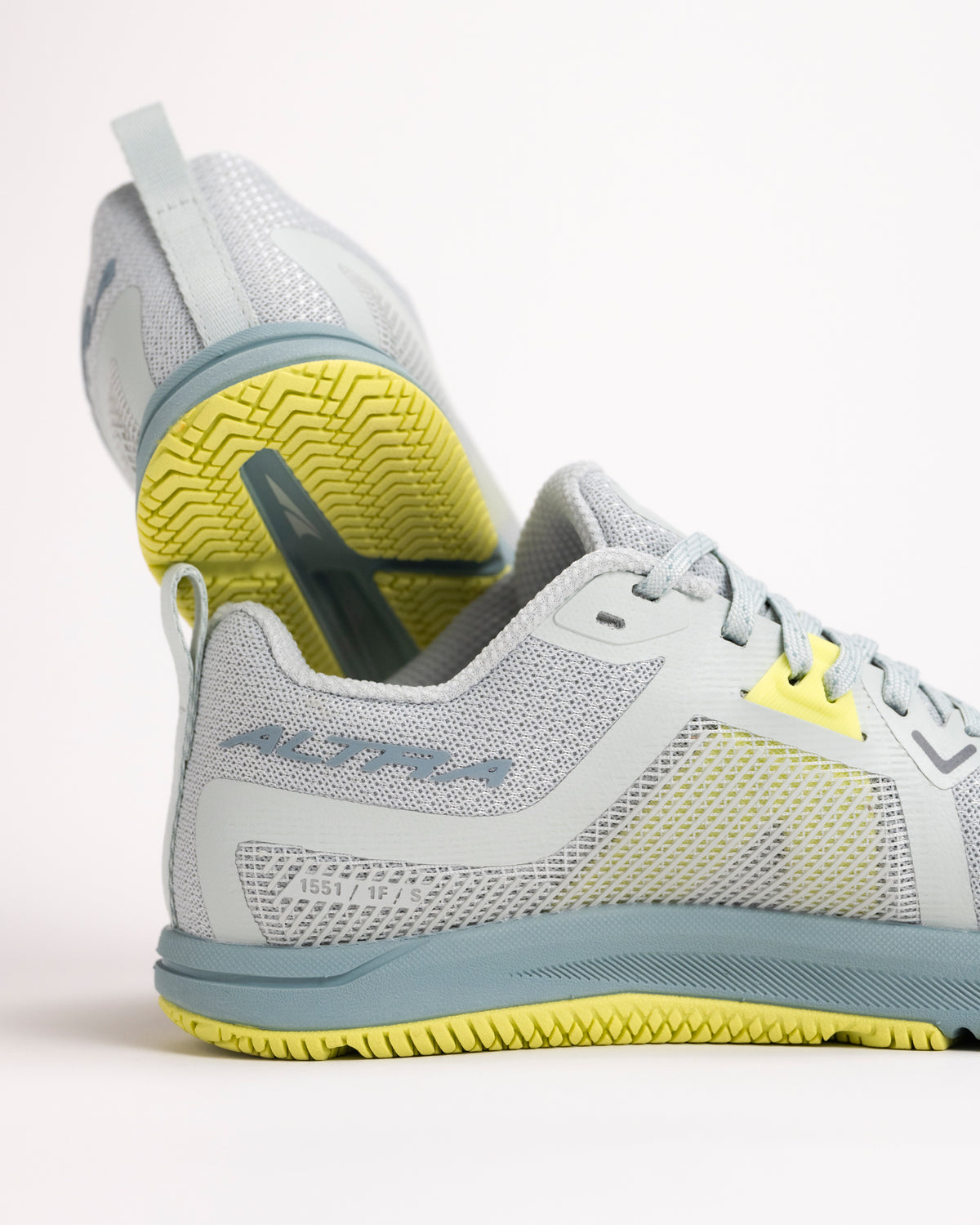 Detail of padded heel collar and FootShape fit on Altra Solstice XT3