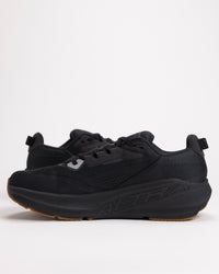 Side profiles of the all black men’s Altra FWD VIA 2 low drop road running shoe