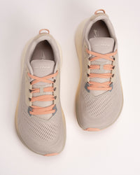 Top angle of Altra FWD VIA 2 Tan road running shoes showing engineered mesh upper and FootShape roomy toe box