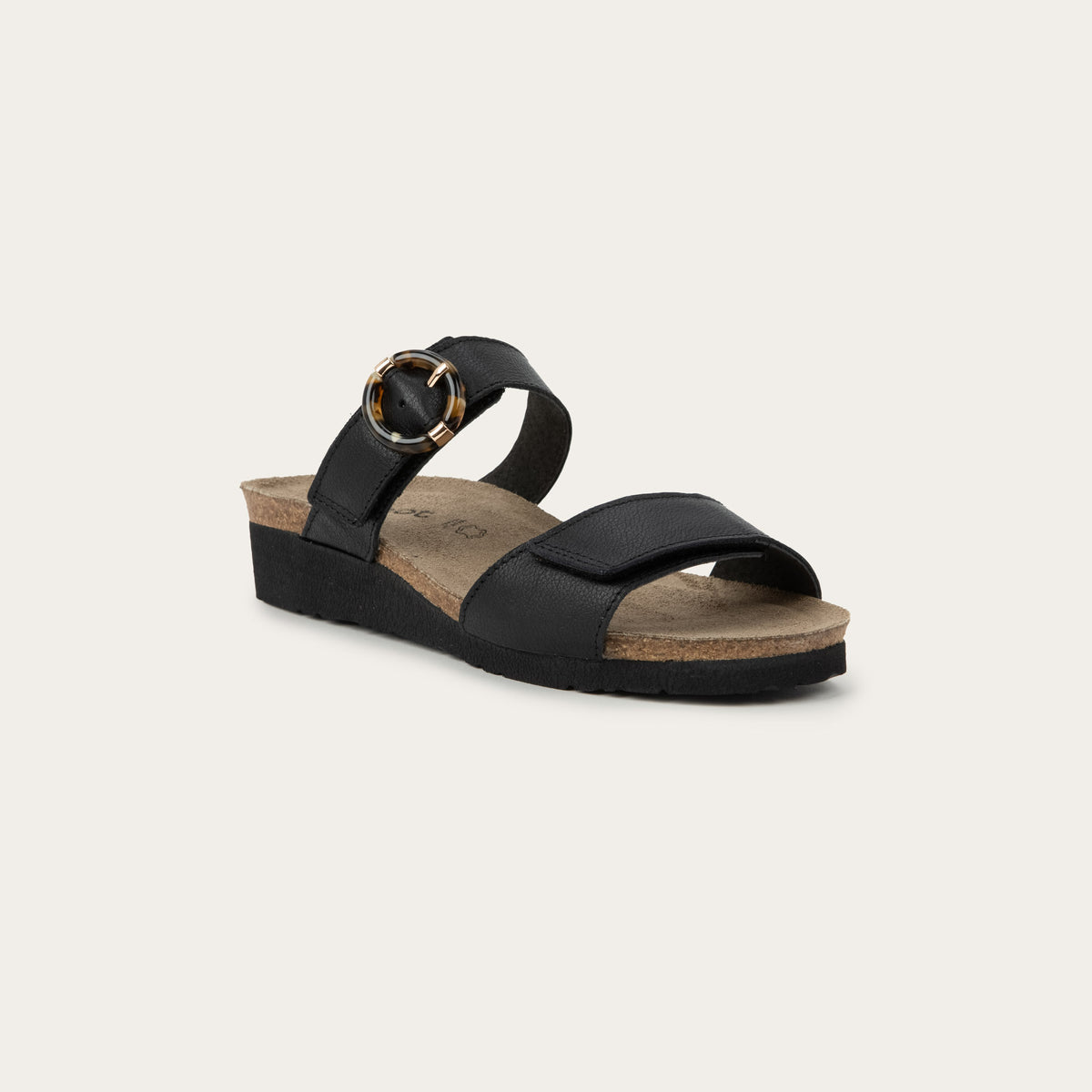 Women's Naot Anabel Wedge Slide in in Black Leather