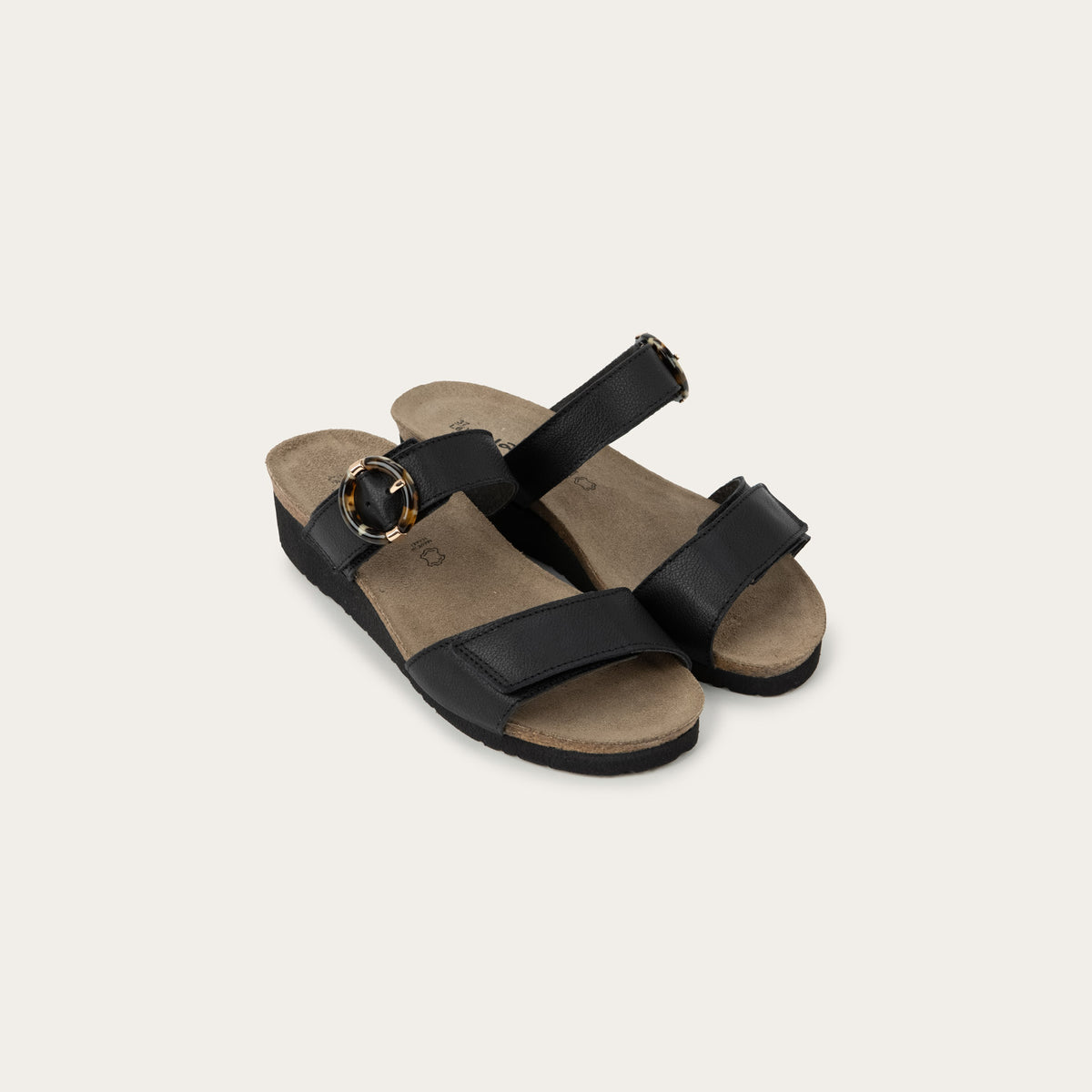 Women's Naot Anabel Wedge Slide in in Black Leather