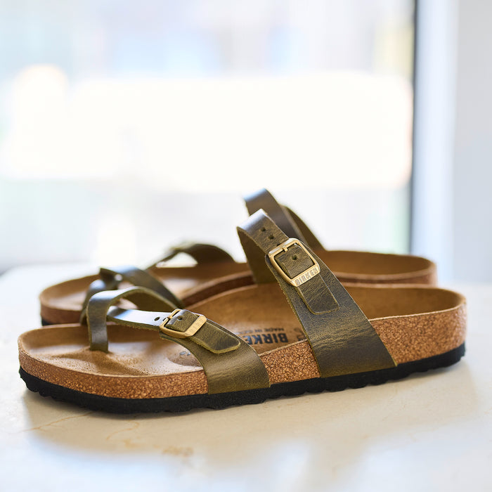 Women's Birkenstock Mayari Sandal in Olive Oiled Leather