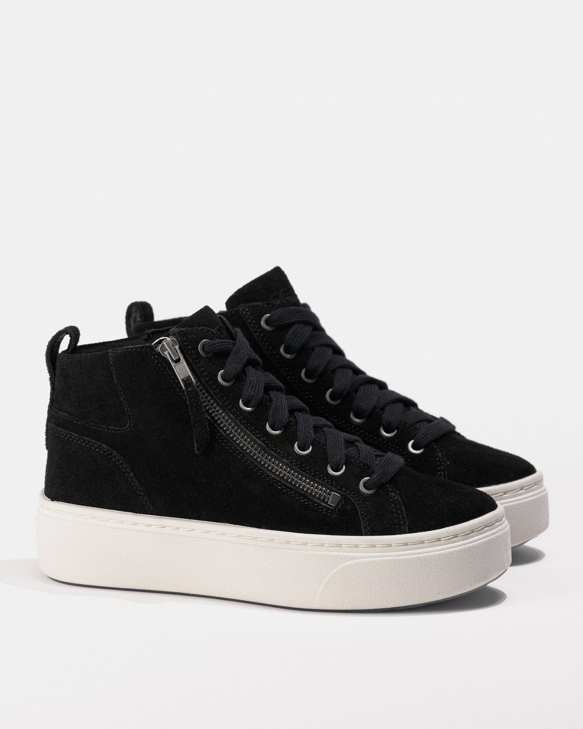 Women's Aetrex Gianna Arch Support Platform Sneaker in Black Suede Leather