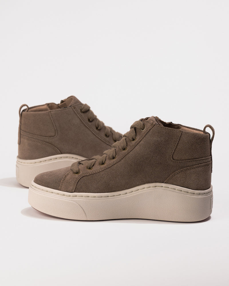 Platform view Women's Aetrex Gianna Platform Sneaker in Taupe