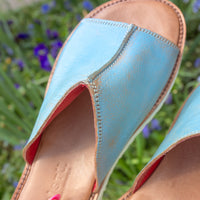 Women's BED|STU Fairlee II Slide in Baby Blue Lux Leather