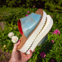 Women's BED|STU Fairlee II Slide in Baby Blue Lux Leather