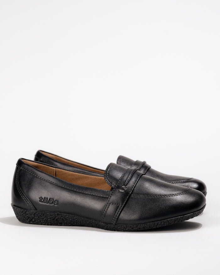 Side details of the Women’s Taos Gabby Loafer – Soft Leather Slip-On in Black