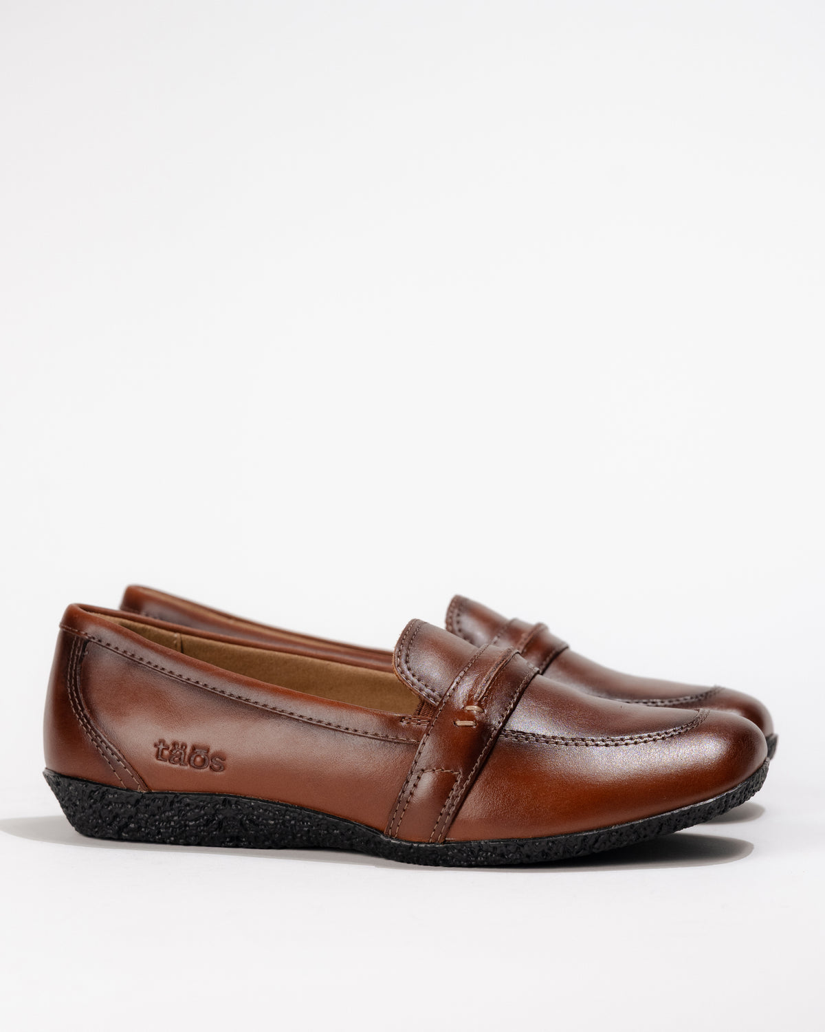 Taos Gabby Cognac Loafer – Women's Leather Loafers with Arch Support – Plaza Shoe Store