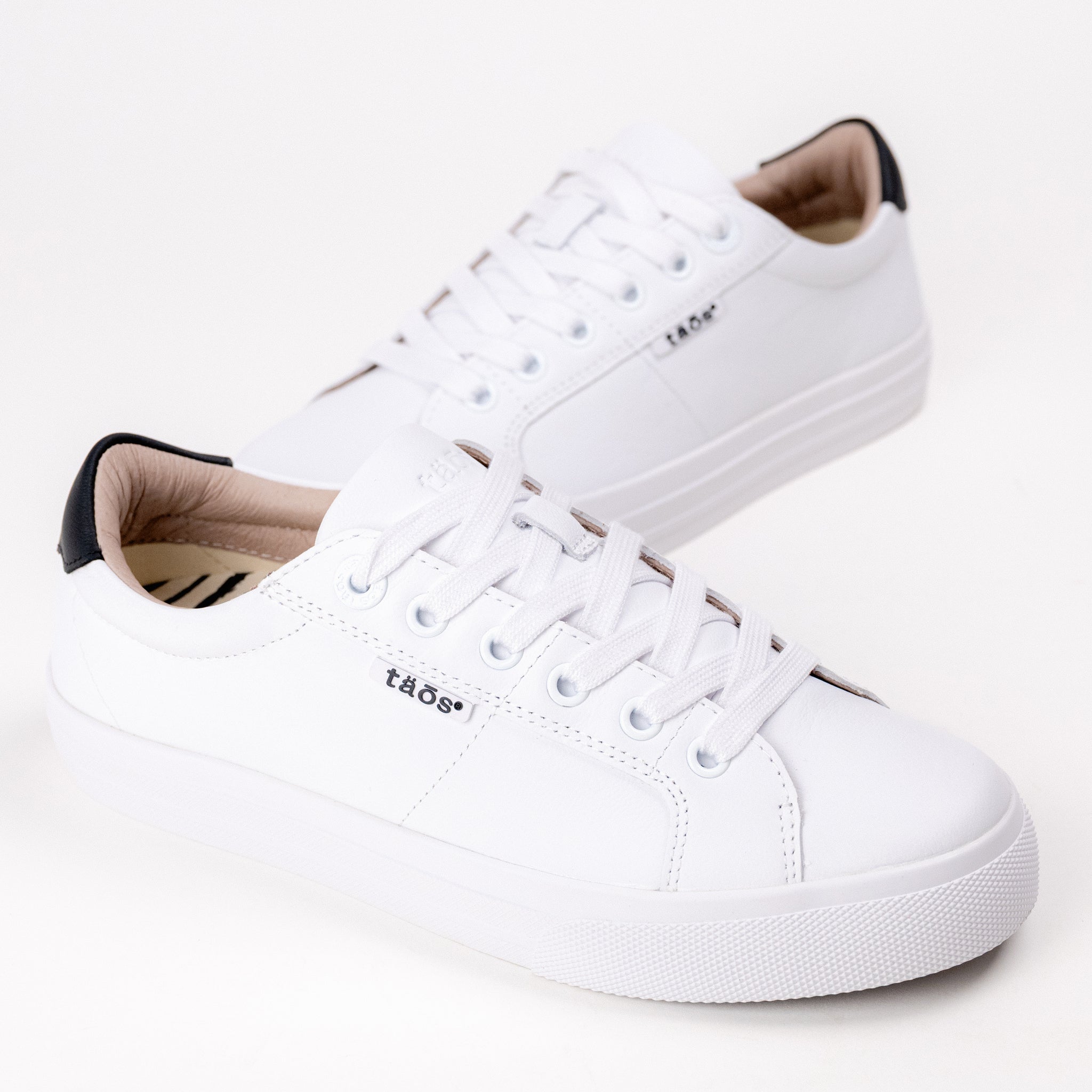 Women's Taos Heart and Soul Lux Lace-Up Sneaker in White/Black