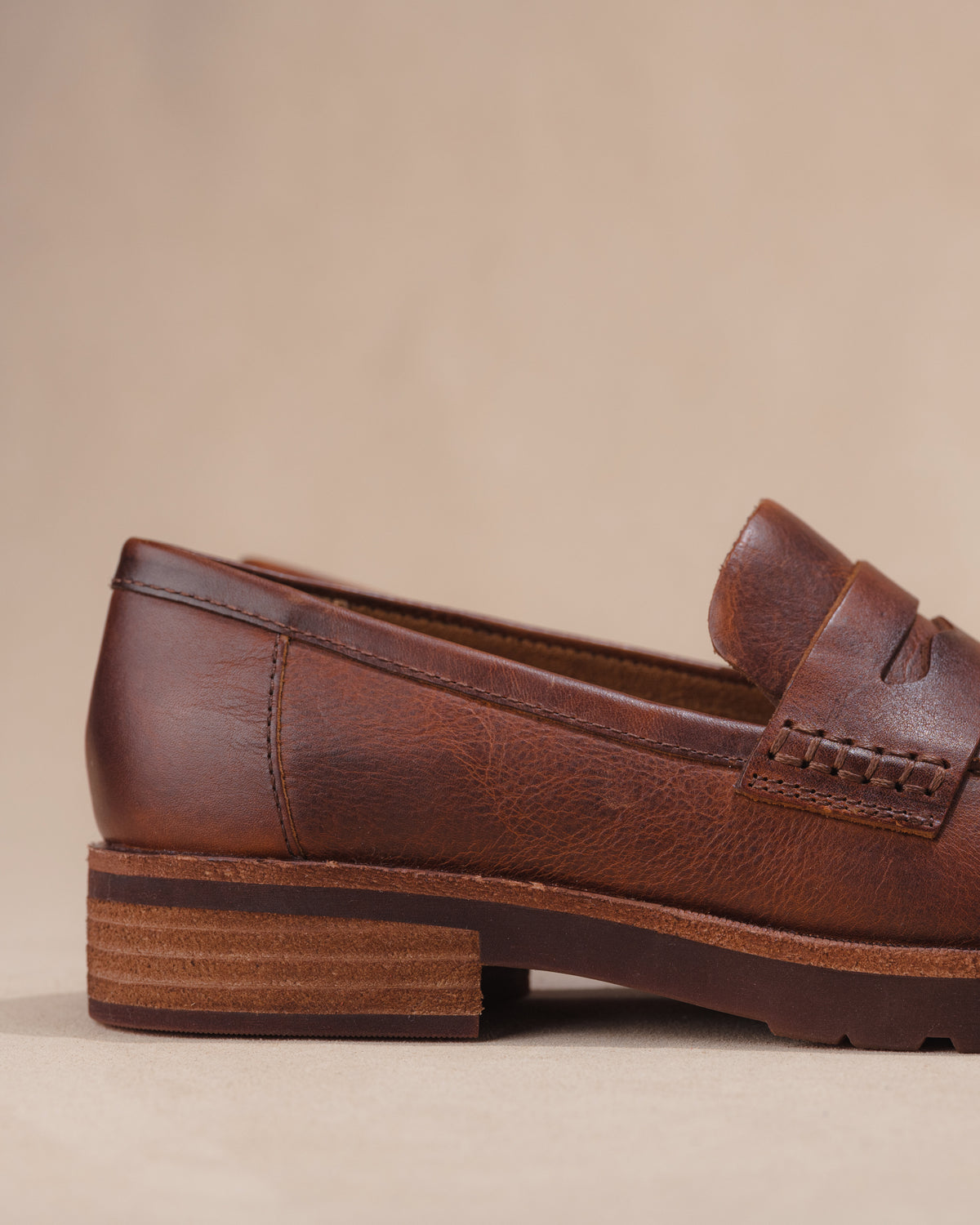 Heel and outsole detail with leawood wrapping