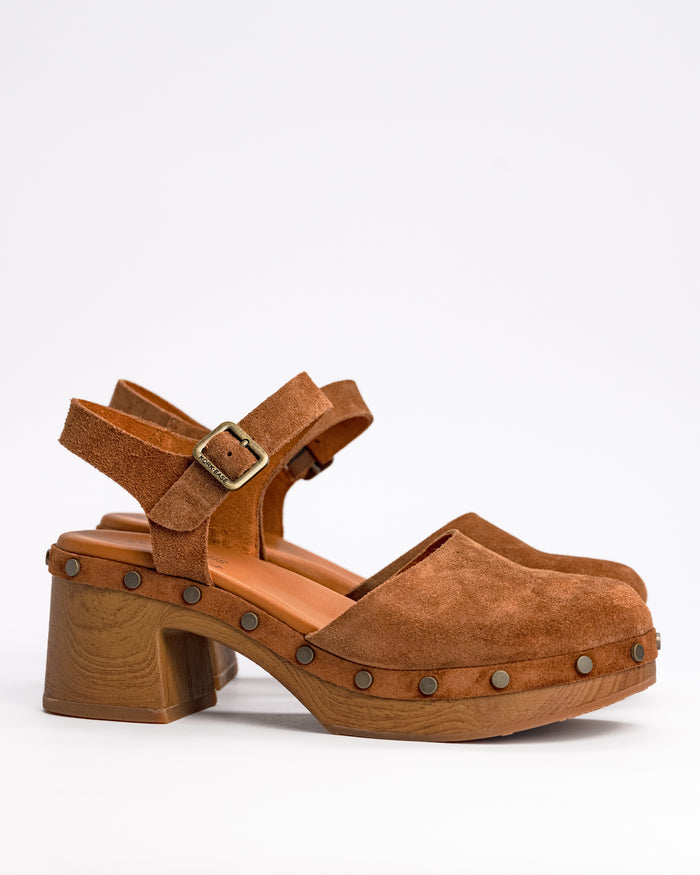 Women's Kork-Ease Tribeca Suede Platform Closed-Toe Clog in Tan