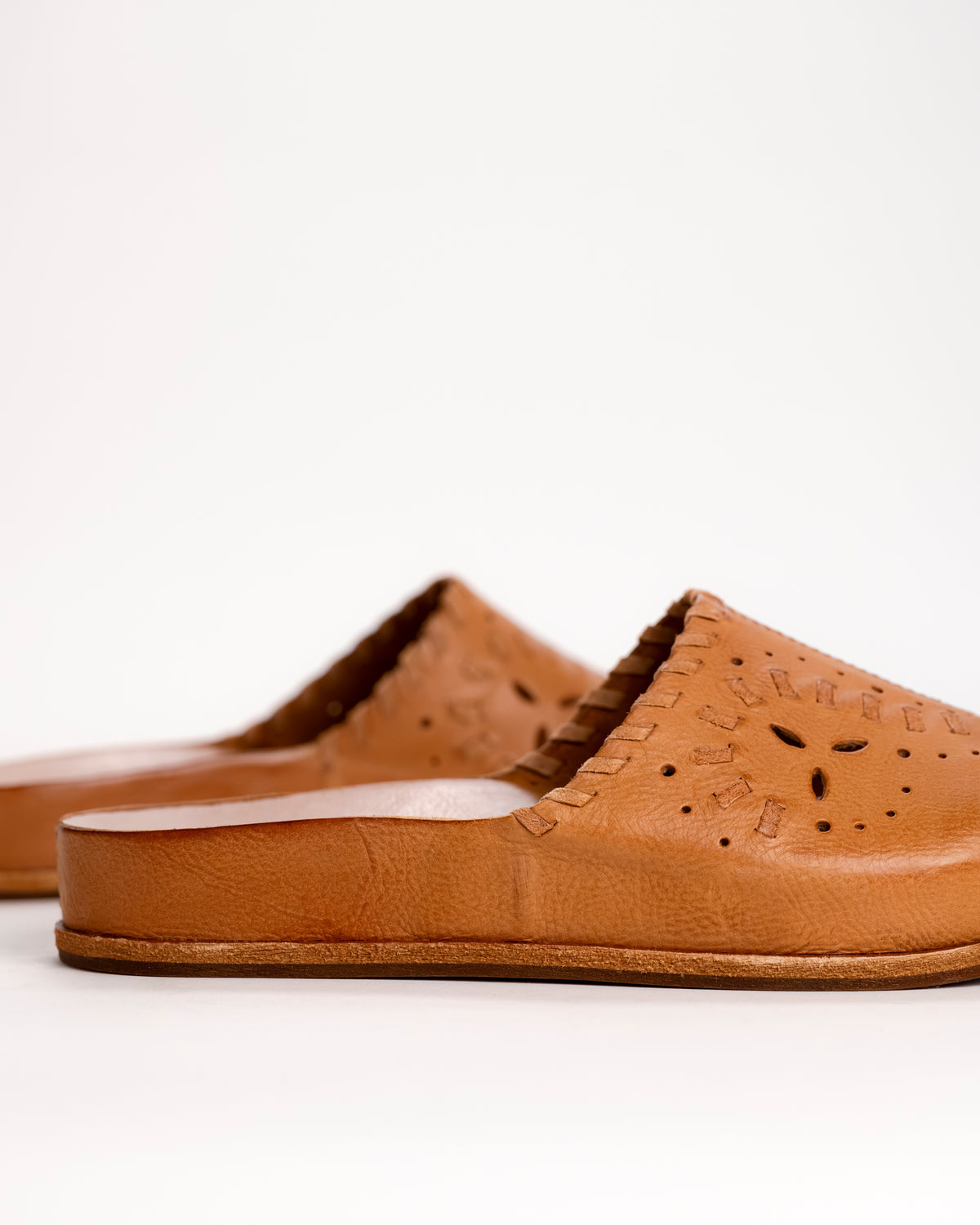 TUTSI WOVEN SLIDE - TAN - LEATHER