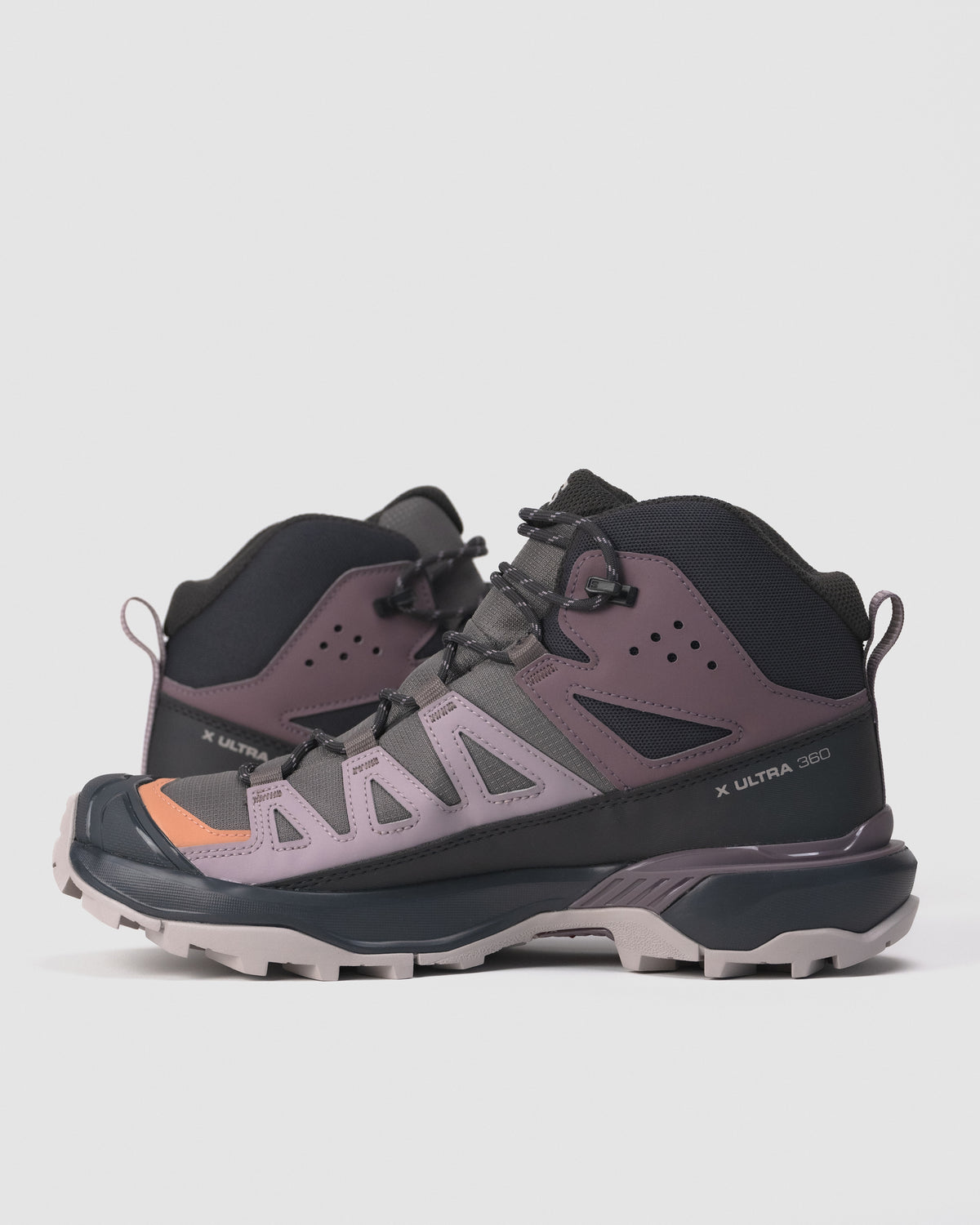 Instep side profile of Salomon X ULTRA 360 MID GTX women’s waterproof hiking boot