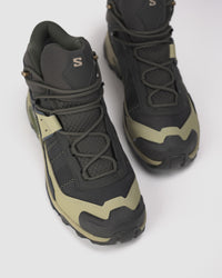 Top view of Salomon men’s hiking boot showing lace-up closure and padded tongue