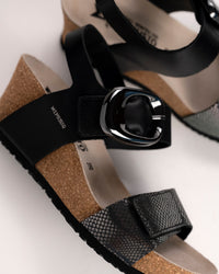 Adjustable hook-and-loop strap detail on Mephisto Leandre sandal
