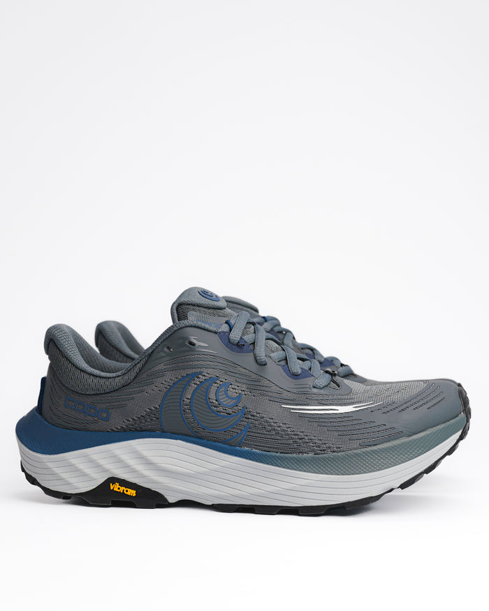Men's Topo Ultraventure 5 Trail Running Shoe – All-Terrain Cushioned Trail in Grey / Blue