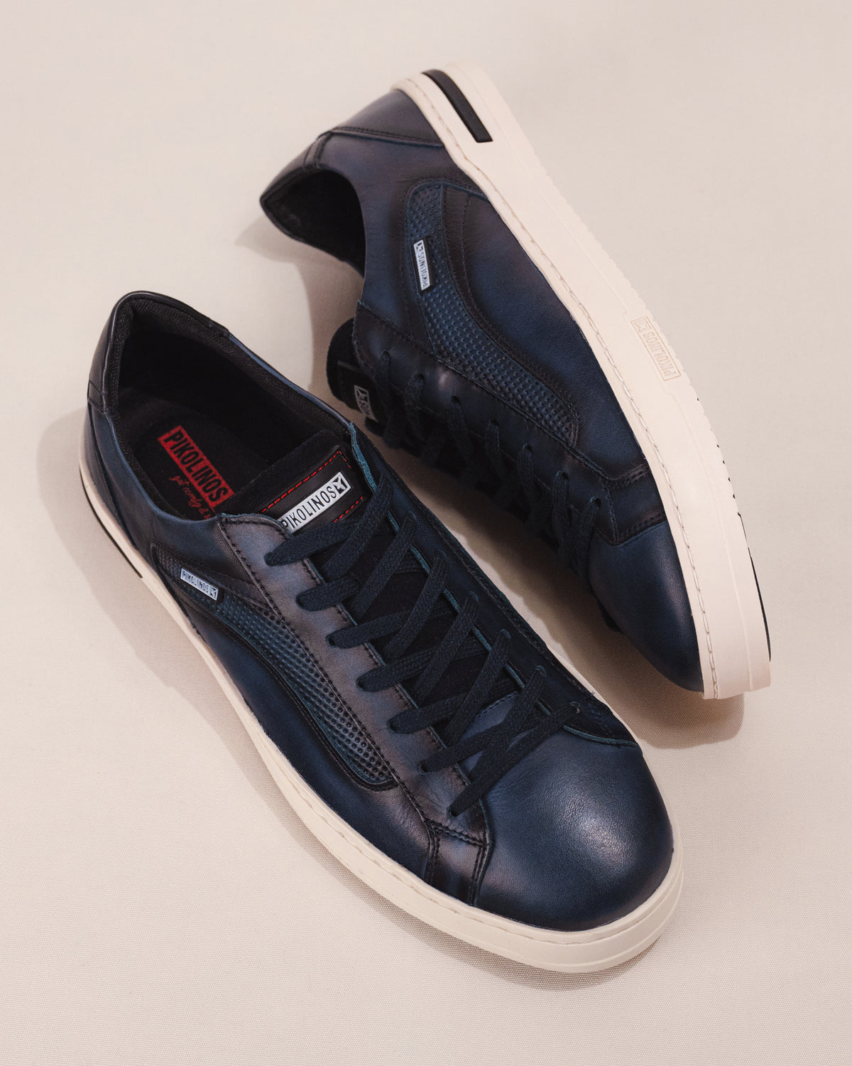 Pikolinos XATIVA Men’s Lace-Up Sneaker in Blue Calfskin Leather