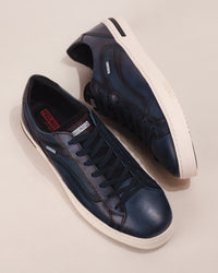 Pikolinos XATIVA Men’s Lace-Up Sneaker in Blue Calfskin Leather
