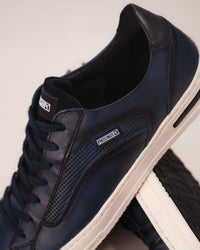 Pikolinos XATIVA Men’s Lace-Up Sneaker in Blue Calfskin Leather