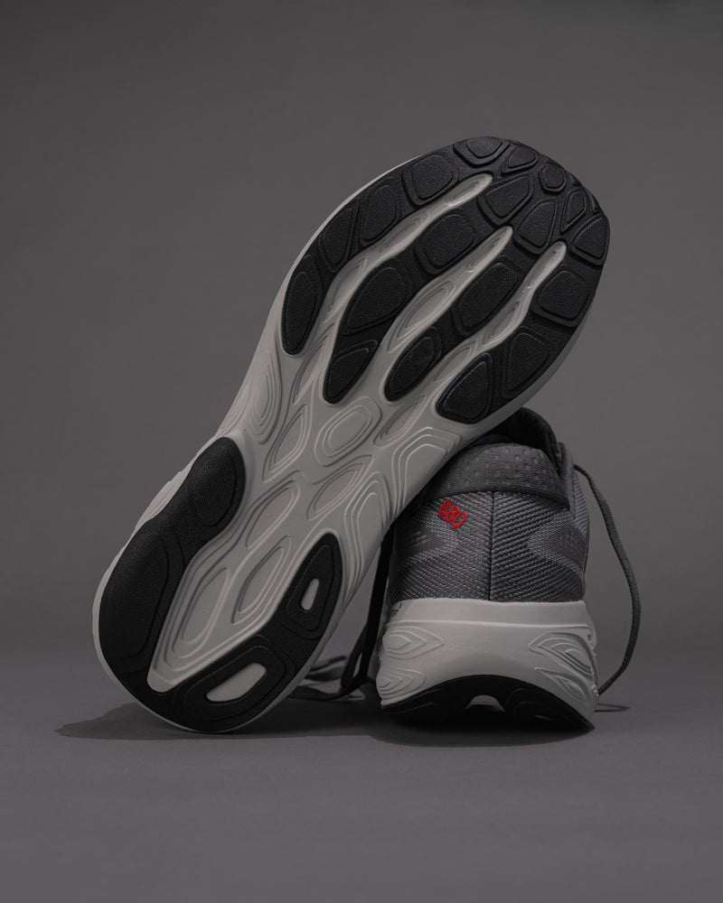 Outsole view showing tread pattern for traction and durability
