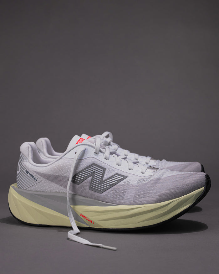 Men’s New Balance FuelCell Rebel v5 in Raincloud with Mineral and White – Lightweight Neutral Trainer