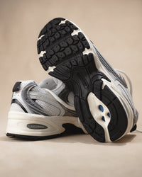 New Balance 530 Sneaker in Silver Metallic with Black Cement