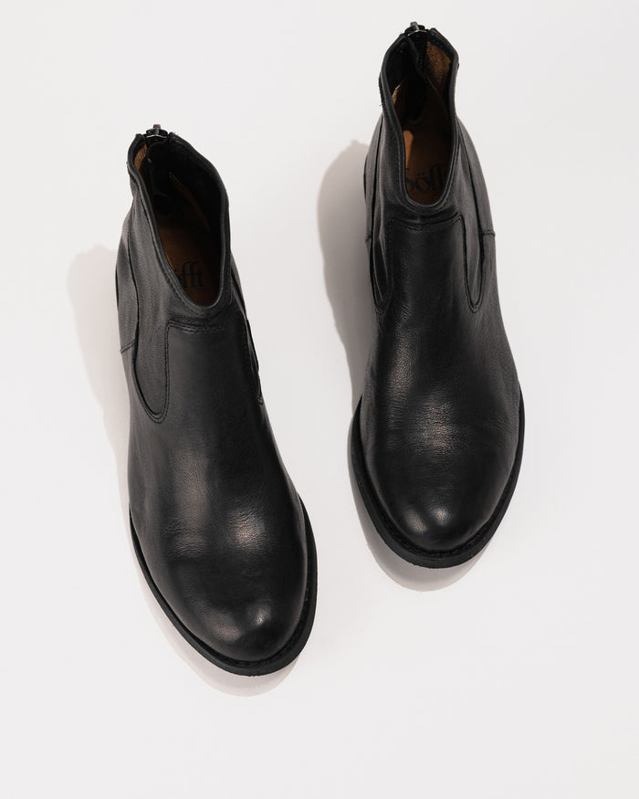 Top-down view displaying the almond toe and high-quality leather upper.