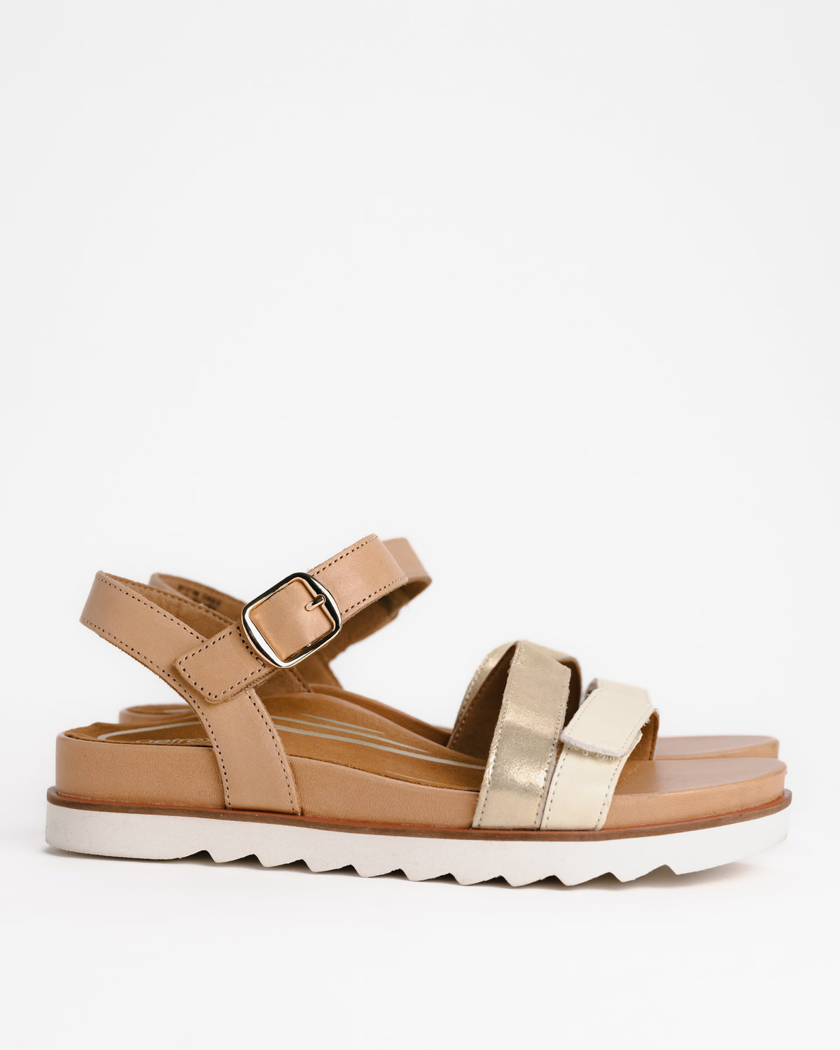 Women's Aetrex Cass Arch Support Sandal in Champagne Leather