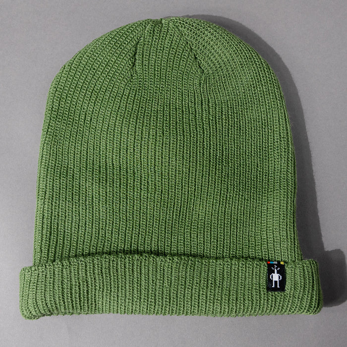 Overhead front view of the soft and cozy Men's and Women's The Smartwool Beanie in Fern Green