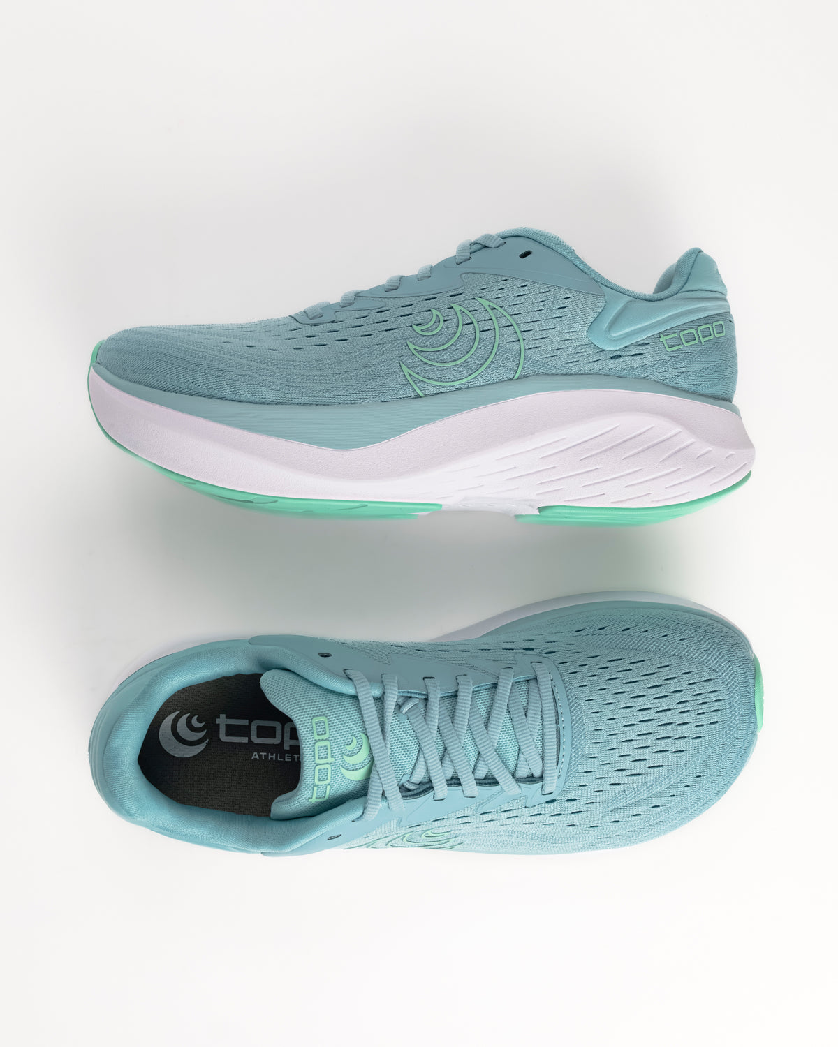 The Women's Topo Atmos 2 in Aqua/Mint is the softest ride in the Topo lineup, built for those high-mileage days where comfort is the only thing that matters. This second-generation model features an even deeper bed of upgraded ZipFoam™, providing a plush, energetic feel that doesn't pack out over time. While many max-cushion shoes can feel clunky, the Atmos 2 uses a refined rocker geometry to keep your stride feeling smooth and fluid from heel-strike to toe-off.