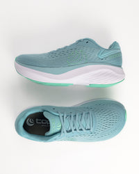 The Women's Topo Atmos 2 in Aqua/Mint is the softest ride in the Topo lineup, built for those high-mileage days where comfort is the only thing that matters. This second-generation model features an even deeper bed of upgraded ZipFoam™, providing a plush, energetic feel that doesn't pack out over time. While many max-cushion shoes can feel clunky, the Atmos 2 uses a refined rocker geometry to keep your stride feeling smooth and fluid from heel-strike to toe-off.